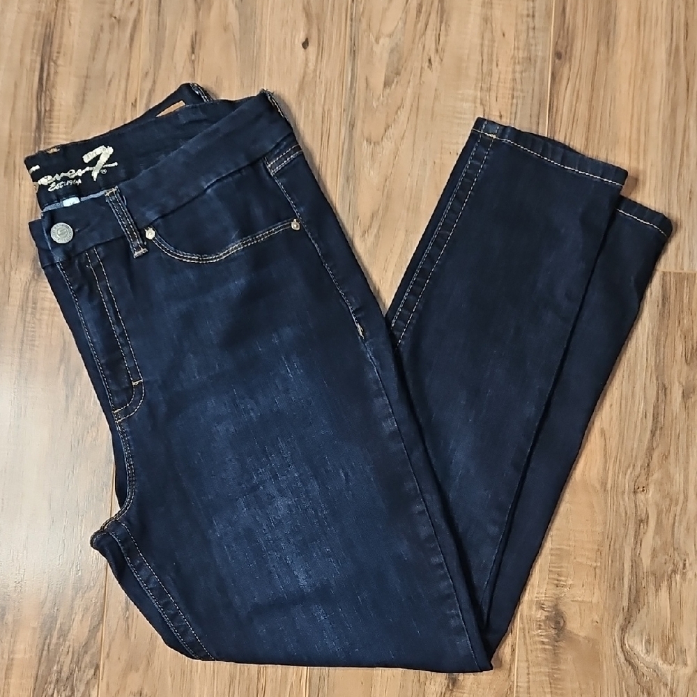 Seven7 Women’s Dark Blue Tummyless High rise Skinny Denim Jeans 16